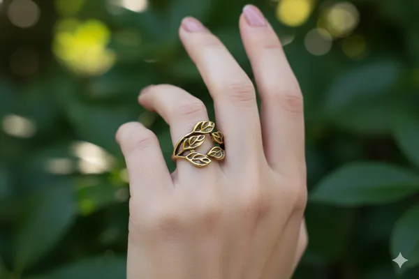 Antique_Gold_Everleaf_Band_Ring_For_Women